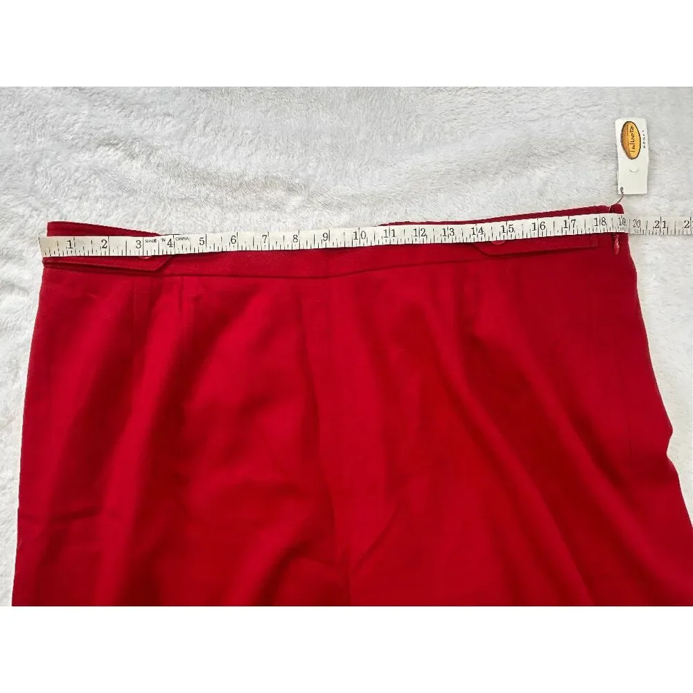 Talbots Classic Fit Wool Dress Pants NWT (Read) Size 18W Red Wide Leg Pleated